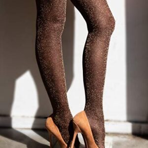 Leg Avenue womens Lurex Shimmer Tights. Costume Accessories, Gold, One Size US