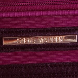 Steve Madden Designer Luggage Collection - Lightweight Softside Expandable Suitcase for Men & Women - Durable 20 Inch Carry On Bag with 4-Rolling Spinner Wheels (Peek-A-Boo Purple)