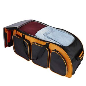 Travelers Club Xpedition 30 Inch Multi-Pocket Upright Rolling Duffel Bag, Burnt Orange, 30" Suitcase