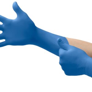 Microflex SafeGrip SG-375 Extra Thick Disposable Latex Gloves for Life Sciences, Automotive w/Textured Fingertips - XL, Blue (Box of 50)