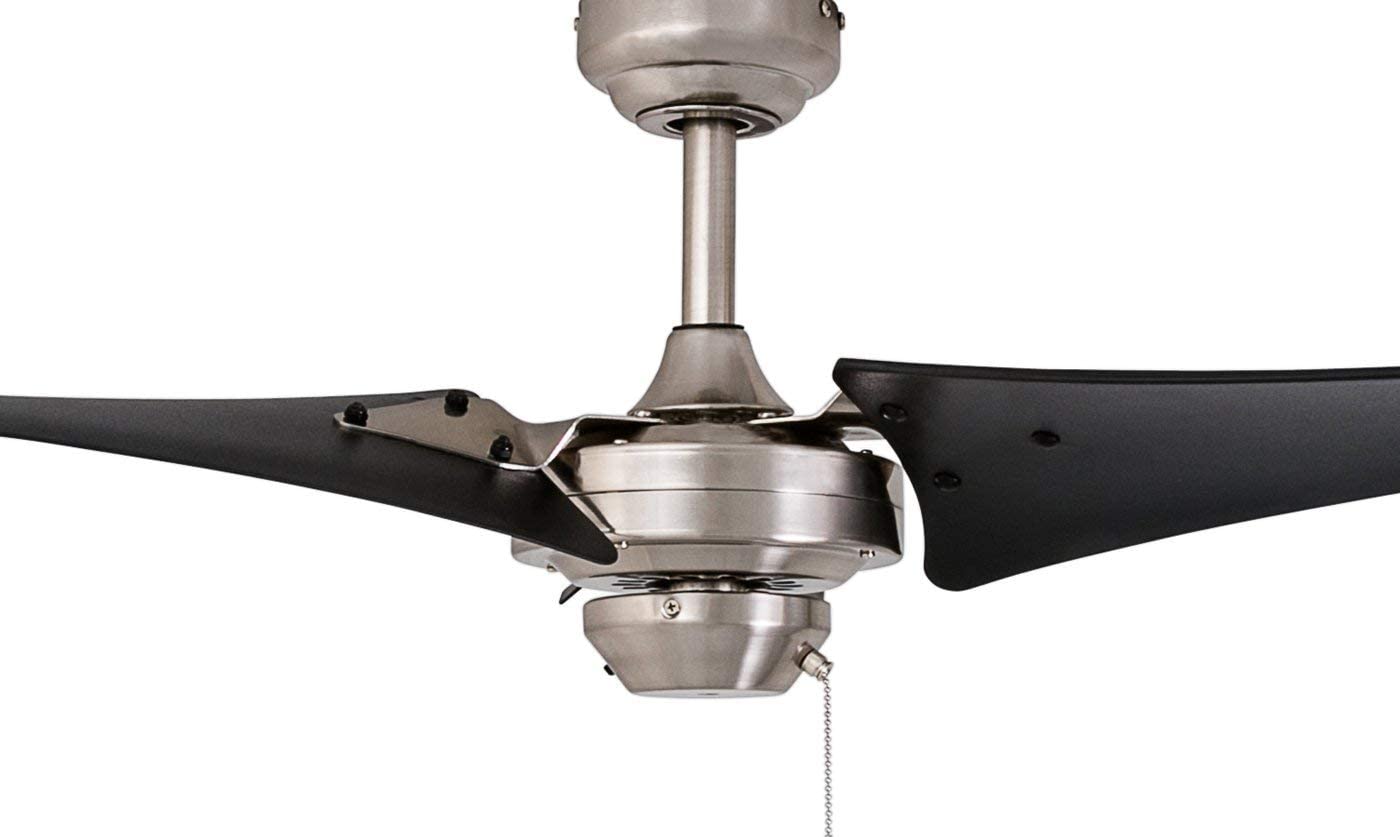 Prominence Home Almadale, 56 Inch Contemporary Indoor Ceiling Fan with No Light, Pull Chain, Modern High Performance Blades, Reversible Motor - 50330-01 (Brushed Nickel)