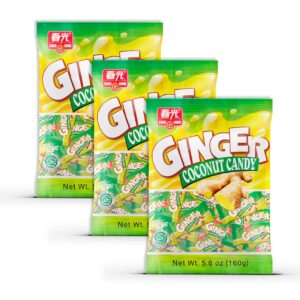 chun guang ginger coconut candy, 5.6 ounce (pack of 3)