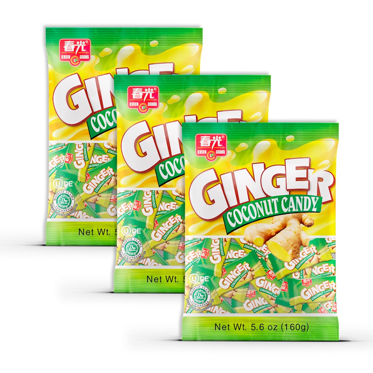 Chun Guang Ginger Coconut Candy, 5.6 Ounce (Pack of 3)