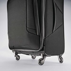 American Tourister 4 Kix Expandable Softside Luggage with Spinner Wheels, Black/Grey, Checked-Medium 25-Inch