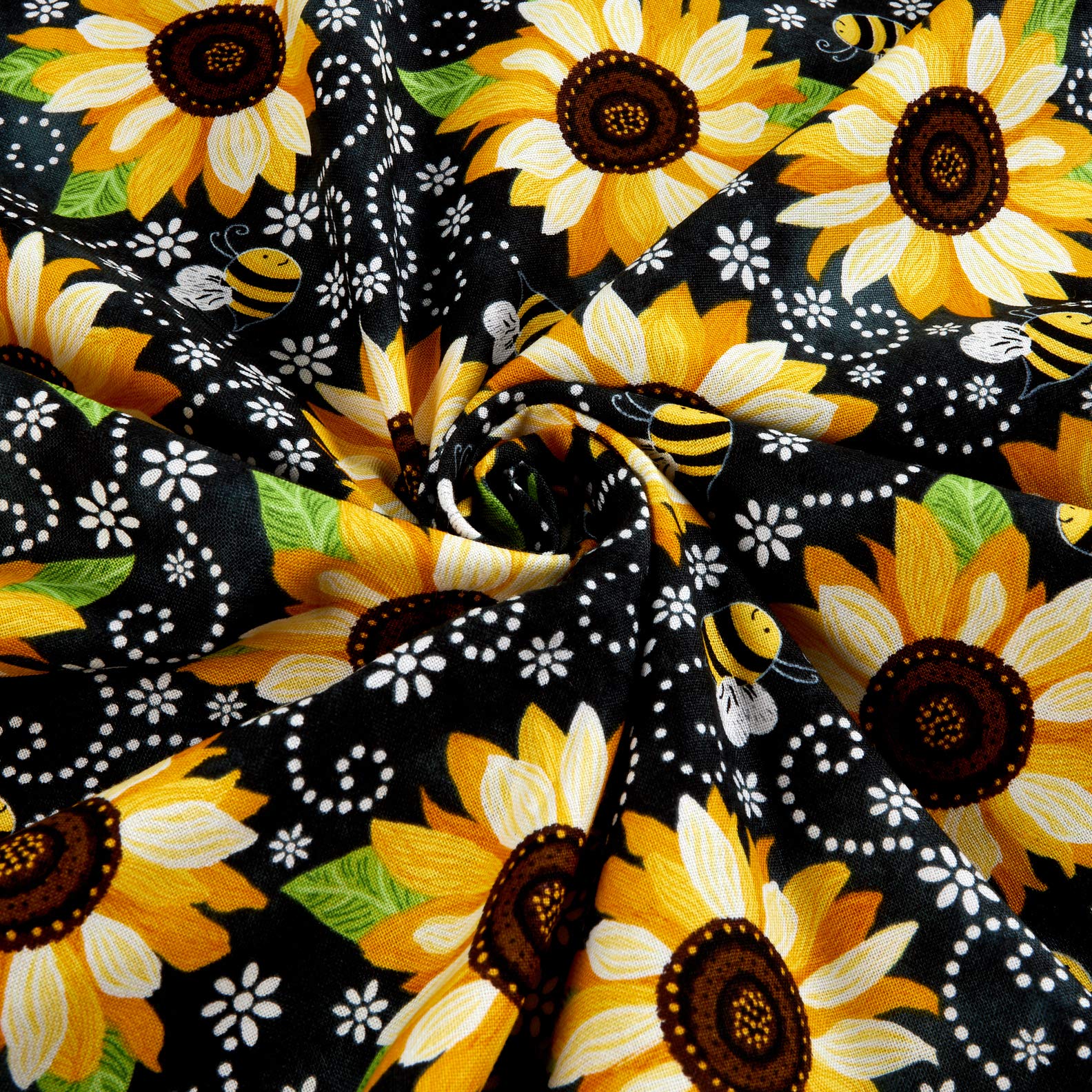 Timeless Treasures You Are My Sunshine Sunflower & Bee Chalkboard Black, Fabric by the Yard