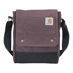 carhartt women's, durable, adjustable crossbody bag with flap over snap closure, wine