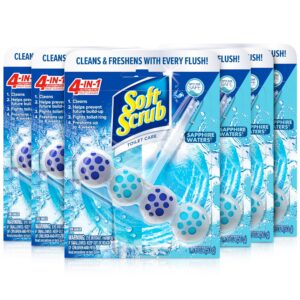 soft scrub 4-in-1 rim hanger toilet bowl cleaner, sapphire waters, 6 count