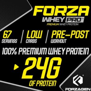 Forzagen Whey PRO Low Carb Protein Powder | 24g of Protein per Serving, No Added Sugar, Gluten Free, Premium Whey for Shakes & Mixes for Men & Women, BCAA | Dutch Chocolate, 5 lbs. (67 Servings)