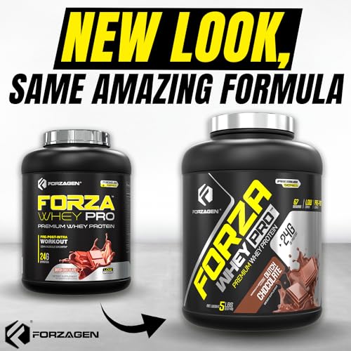 Forzagen Whey PRO Low Carb Protein Powder | 24g of Protein per Serving, No Added Sugar, Gluten Free, Premium Whey for Shakes & Mixes for Men & Women, BCAA | Dutch Chocolate, 5 lbs. (67 Servings)