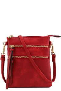 functional multi pocket crossbody bag (red)