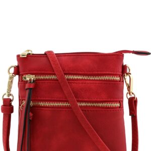 Functional Multi Pocket Crossbody Bag (Red)