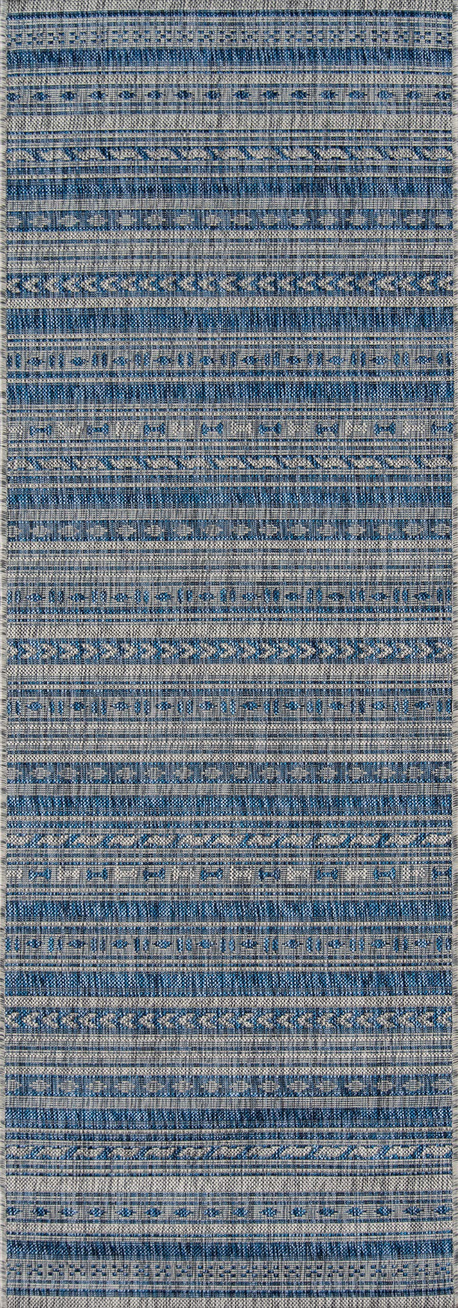 NOVOGRATZ Villa Collection Tuscany Indoor/Outdoor Area Rug, 2'7" x 7'6" Runner, Blue