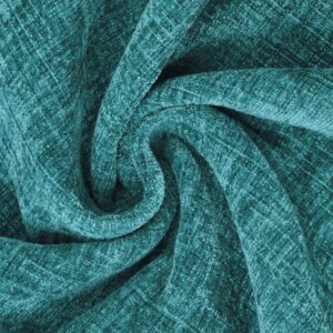 CaliTime Pack of 2 Cozy Throw Pillow Covers Cases for Couch Sofa Home Decoration Solid Dyed Soft Chenille 18 X 18 Inches Teal