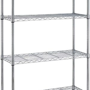 BestOffice Adjustable Wire Shelving Storage Shelves Heavy Duty Shelving Unit for Small Places Kitchen Garage (Chrome, 36×14×54)