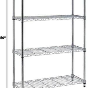 BestOffice Adjustable Wire Shelving Storage Shelves Heavy Duty Shelving Unit for Small Places Kitchen Garage (Chrome, 36×14×54)