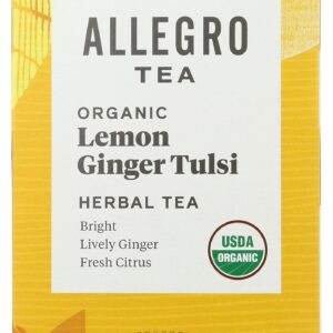 Allegro Tea, Organic Lemon Ginger Tulsi Tea Bags, 20 ct