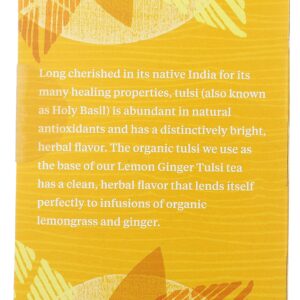 Allegro Tea, Organic Lemon Ginger Tulsi Tea Bags, 20 ct