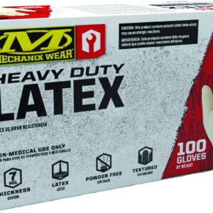 Mechanix Wear D04-00-010-100 - Latex Disposable Gloves - Powder Free, Textured (100 Pack)