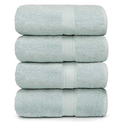 Ariv Towels 4-Piece Large Premium Bath Towels Set-Suitable for Sensitive Skin & Daily Use-Soft, Quick Drying & Highly Absorbent Towels for Bathroom, Gym, Hotel & Spa- 30" X 52"- Duck Egg