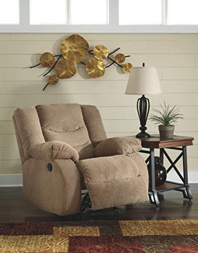 Signature Design by Ashley Tulen Modern Manual Pull Tab Rocker Recliner, Light Brown