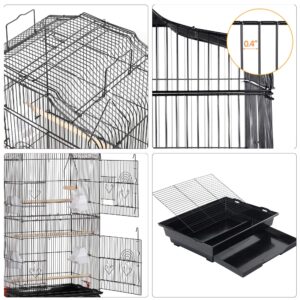 Yaheetech 64-inch Play Open Top Medium Small Bird Cage with Detachable Rolling Stand for Parrot Lovebirds Finches Canaries Parakeets Cockatiels Budgie Parrotlet Conures