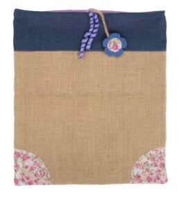 petlinks flower sack crinkle hideout cat toy - brown/blue, one size