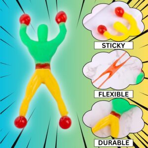 Liberty Imports 72 Pack Sticky Stretchy Wall Climbers Window Crawlers - Party Favor Tricky Novelty Toys Climbing Rolling Men for Kids