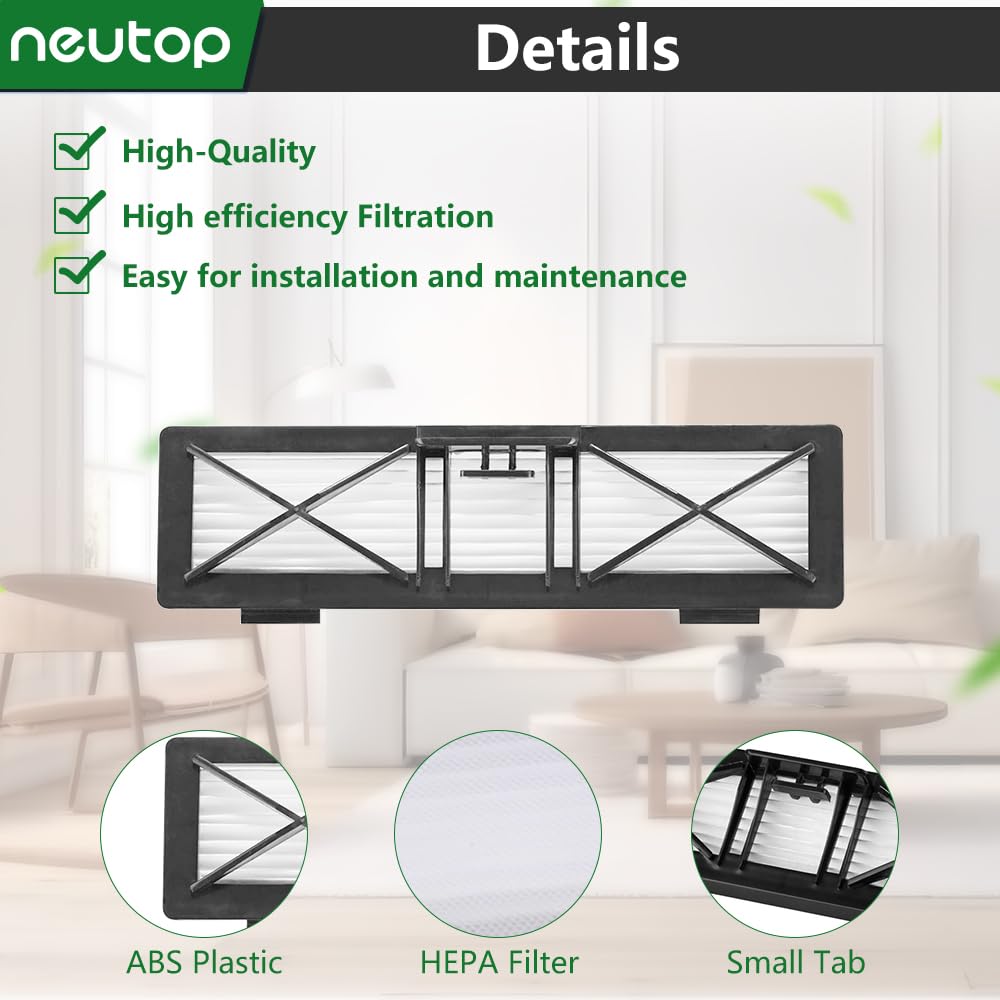 Neutop Replacement Filter Compatible with Neato Botvac Connected Series D3 D4 D5 D6 D7 D8 D9 D10 and Botvac D Series D75 D80 D85 Robot Vacuums, 2-Pack.