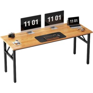 need computer desk office desk 62 inches folding table with bifma certification computer table workstation no install needed, teak ac5bb-157