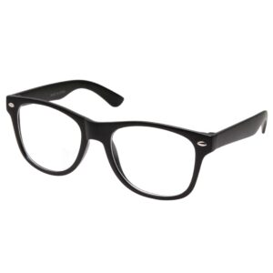 retro nerd geek oversized black framed clear lens eye glasses for men women