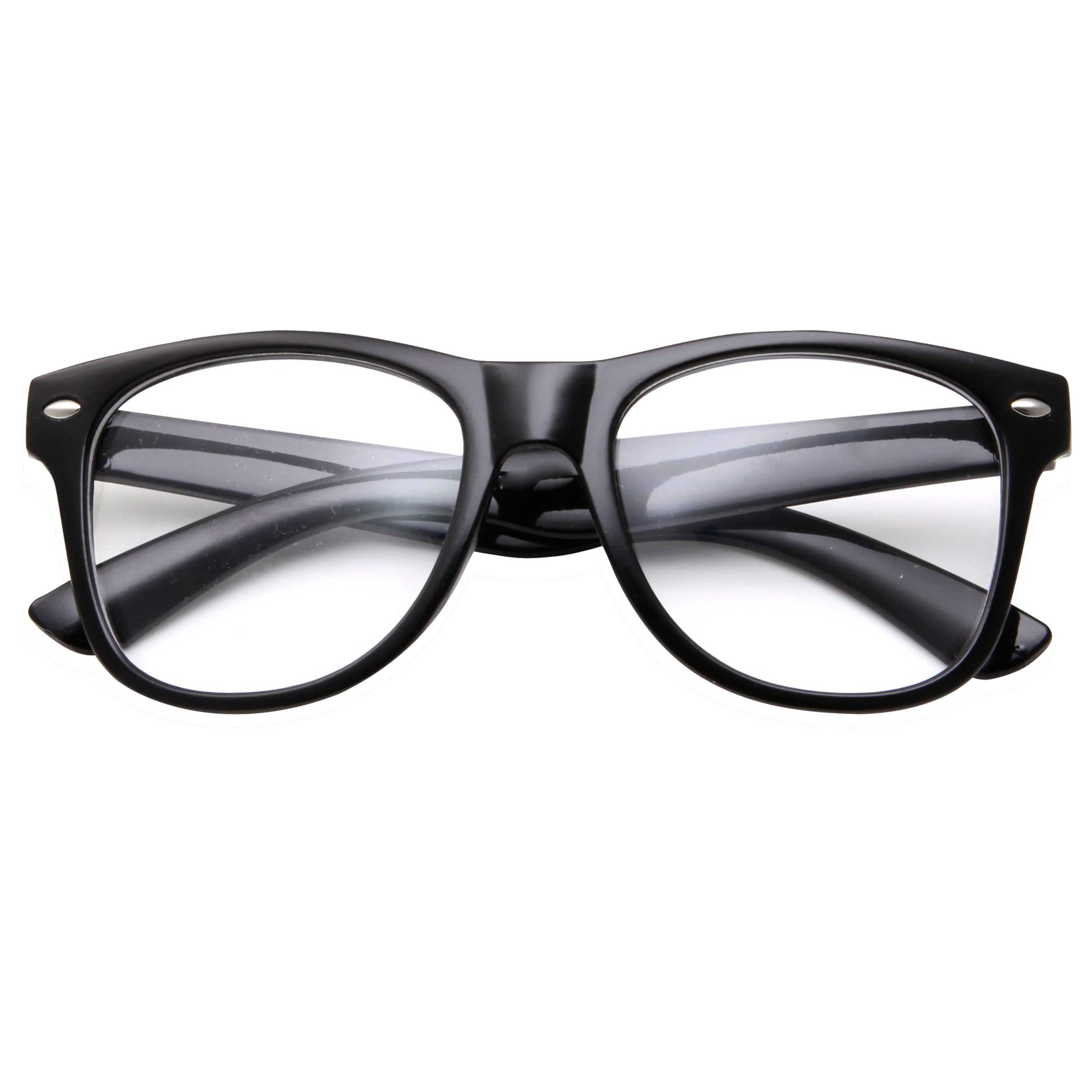 Retro NERD Geek Oversized BLACK Framed Clear Lens Eye Glasses for Men Women