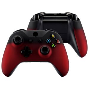 extremerate soft touch top shell front housing faceplate replacement parts with side rails panel for xbox one x & one s controller - shadow scarlet red