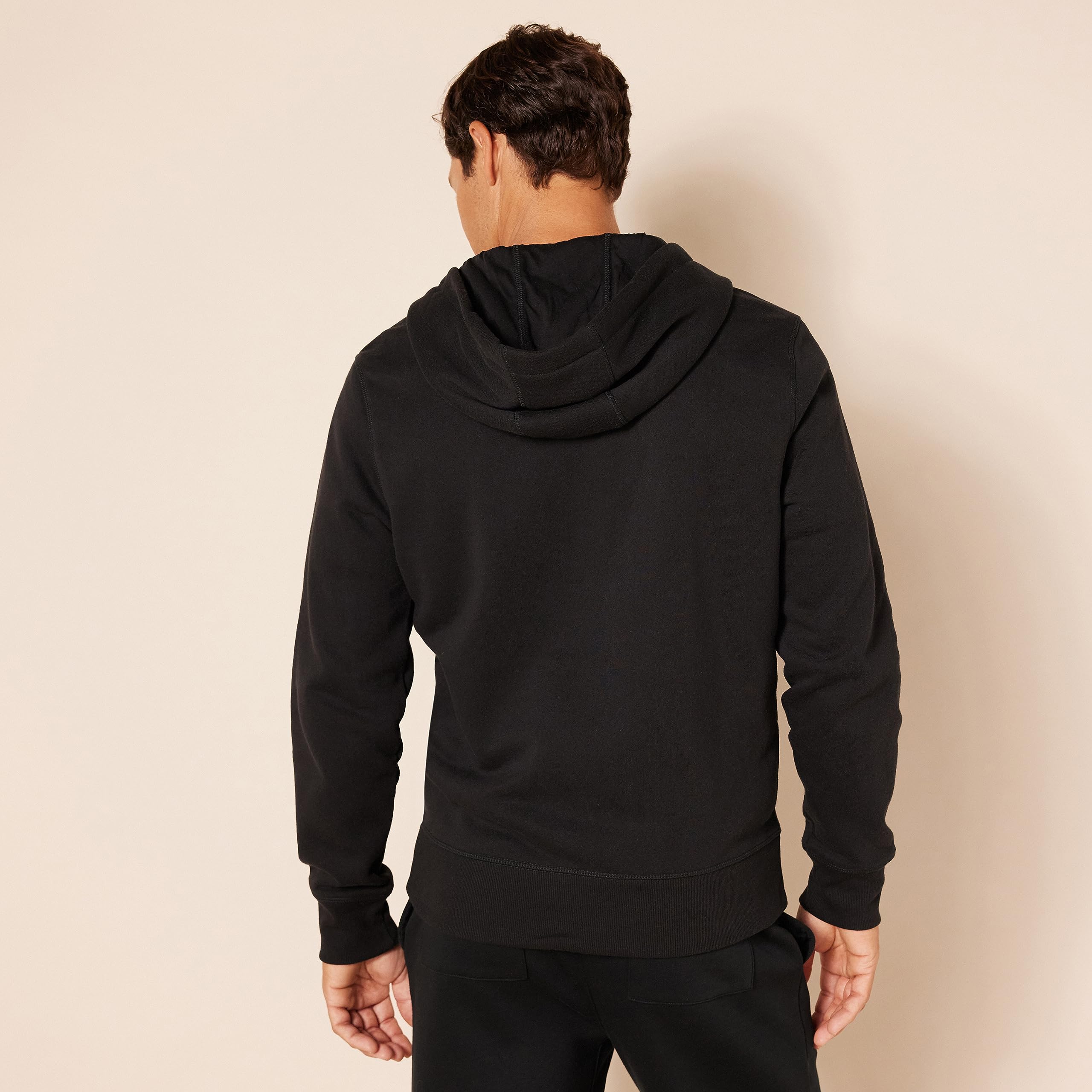 Amazon Essentials Men's Full-Zip Fleece Hoodie (Available in Big & Tall), Black, Medium