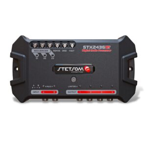 stetsom stx 2436 bluetooth dsp - digital signal processor, dsp, equalizer, exclusive app, band graphic, high precision crossover, filters, voltmeter, limiter, digital audio processor