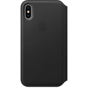 apple iphone x leather folio - black