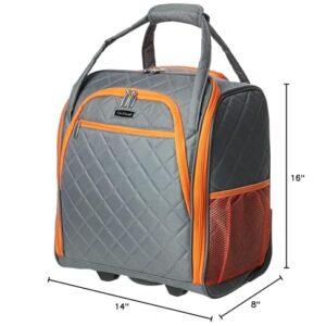 Rockland Melrose Upright Wheeled Underseater Luggage, Charcoal, Carry-On 16-Inch