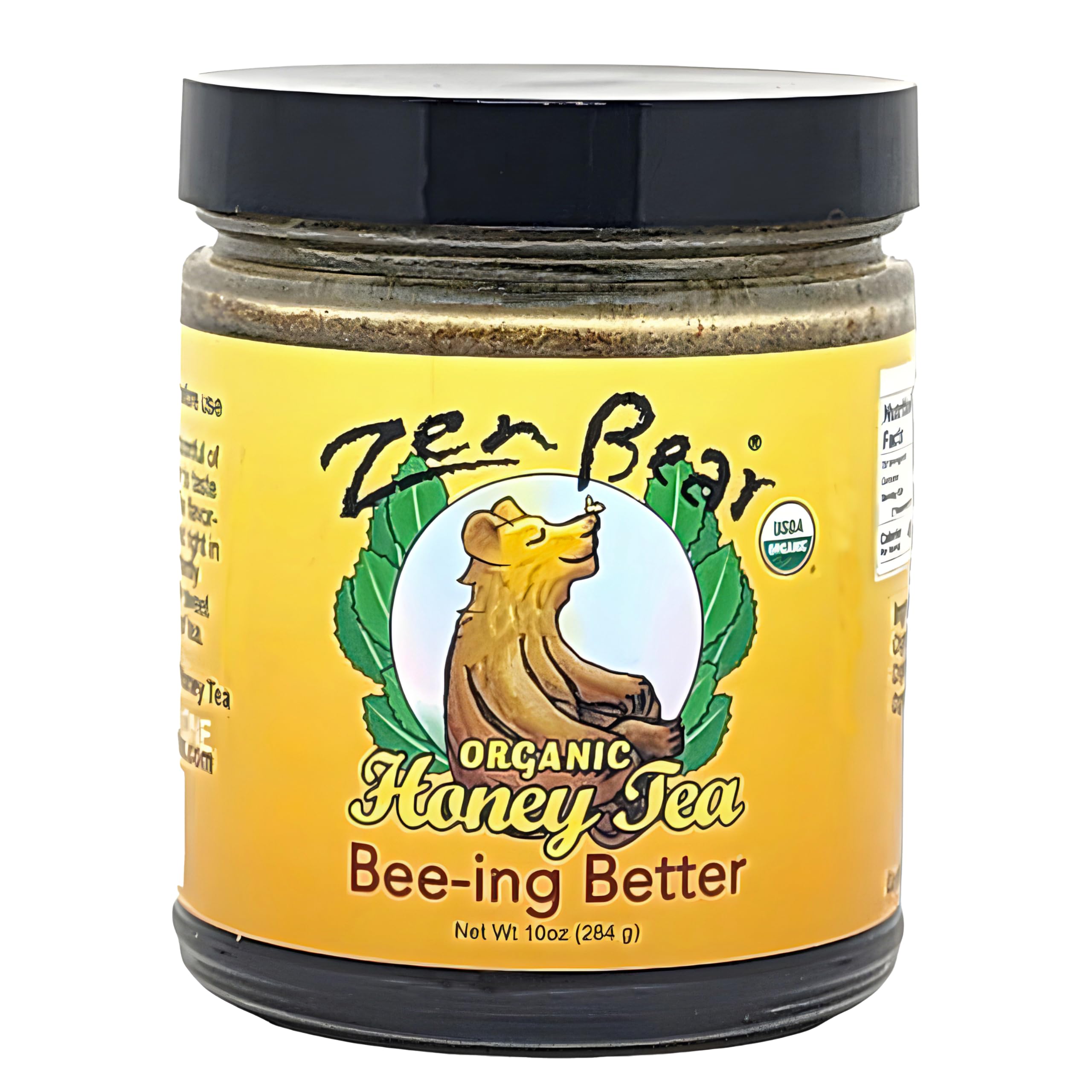 Zen Bear Organic Bee-ing Better Honey Tea - Echinacea, Lemon Balm, Ginger & Cayenne Infused Raw Honey Tea - Daily Well-Being Elixir for Immune Support & Delightful Flavor | 8 oz Jar