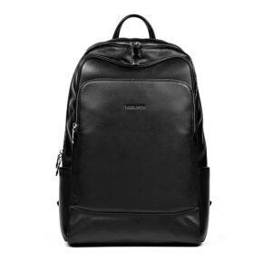 bostanten leather backpack college laptop travel camping computer shoulder bag gym sports backpacks for men black