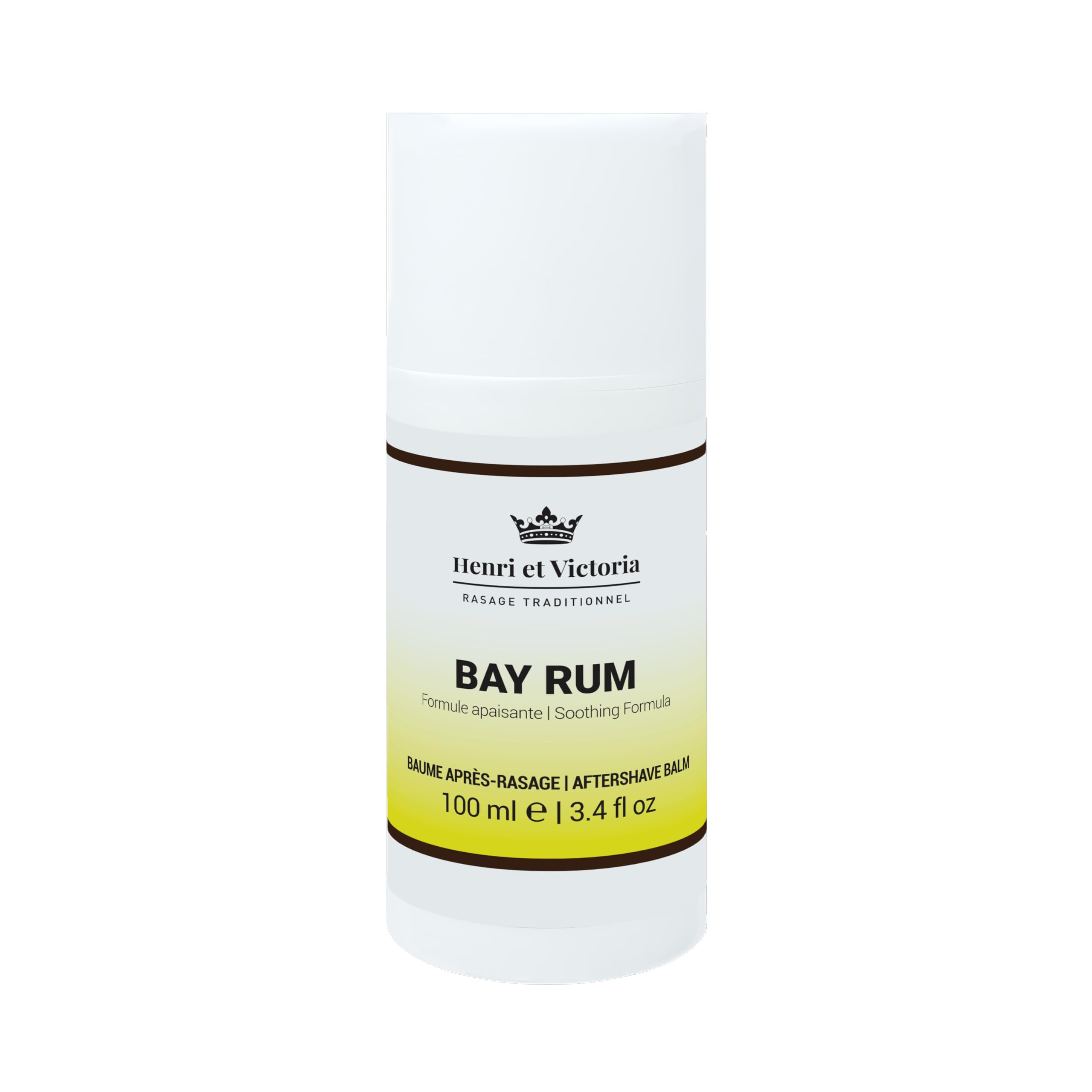 HENRI ET VICTORIA Aftershave Balm for Men | Bay Rum Scent | Canadian Made by Skilled Artisan | After Shave Balm Prevent and Cure Razor Burns | 100 ml (3.4 oz)