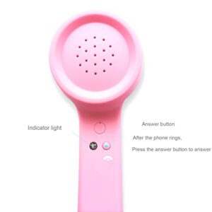 ENJOY-UNIQUE Wireless Retro Telephone Handset and Wire Radiation-Proof Handset Receivers Headphones for a Mobile Phone with Comfortable Call (Pink)