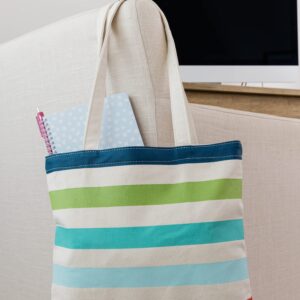 Kate Spade New York Canvas Tote Bag with Interior Pocket, Candy Stripe