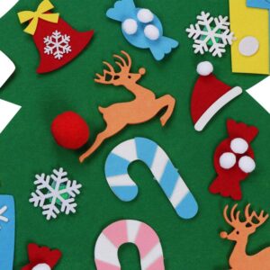 AerWo DIY Felt Christmas Tree Set + 26pcs Detachable Ornaments, Kids Wall Hanging Xmas Gifts for Christmas Decorations