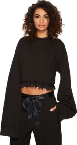 puma womens fenty cropped long sleeve (black, x-small)