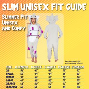 Funziez! Slim Fit Adult Onesie - Animal Halloween Costume - Plush Fruit One Piece Cosplay Suit for Women and Men