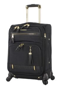 steve madden unisex-adult (luggage only) carry on bag with spinner wheels, peek-a-boo black, 20in