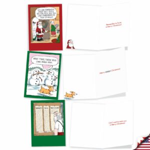 NobleWorks 10 Assorted Box Set Funny Christmas Mixed Occasions Greeting Cards w/5 x 7 Inch Envelopes (10 Designs, 1 Each) A Coverly Christmas A5554XXG-B1x10