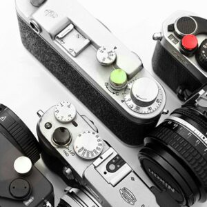 LXH 2 Pack (Red+Silver) Camera Concave Soft Metal Shutter Release Button Brass for Fujifilm X100F X-T20 X-PRO2 XPRO-1 X30 X100T X100S X-E2 X-E2S X-T10 STX-2 for Leica M3 M6 M7 M8 M9 M-E Olympus Pen-F