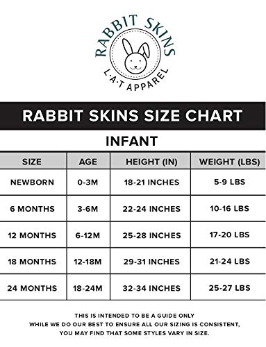 RABBIT SKINS Baby Bodysuit Girl & Boy | Newborn 0-3 Months to 24 Months 5-Pack Bulk Set, Snap Easy Closure, Rock Star, 6 Months