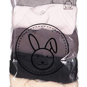 RABBIT SKINS Baby Bodysuit Girl & Boy | Newborn 0-3 Months to 24 Months 5-Pack Bulk Set, Snap Easy Closure, Rock Star, 6 Months