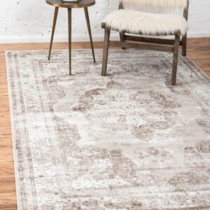 Unique Loom Sofia Collection Area Rug - Salle Garnier (6' 1" x 9' Rectangle, Beige/ Ivory)